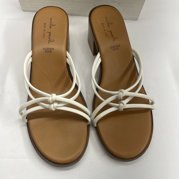 😍Mila Paoli White and Tan Mules - Picture 2 of 6